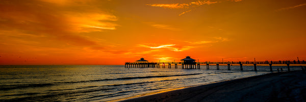 Fort Myers pier sunset Florida panorama