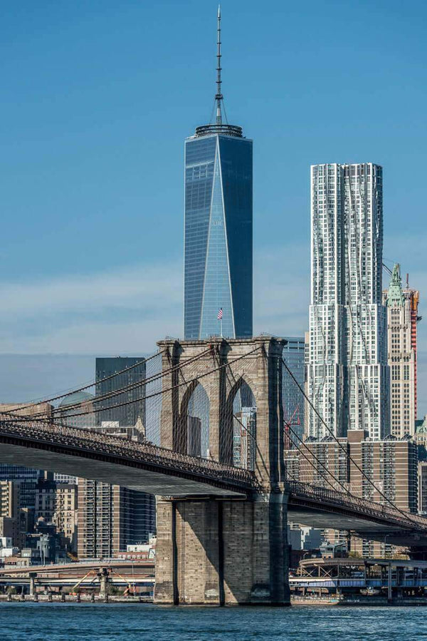 Brooklyn Bridge with World One tower New York