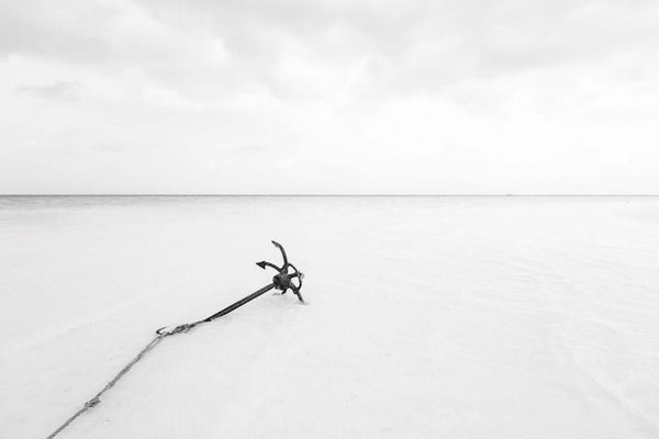 Zanzibar beach Black and white