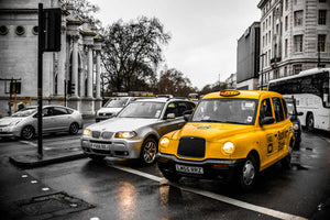 London city Taxi Black and White with yellow color