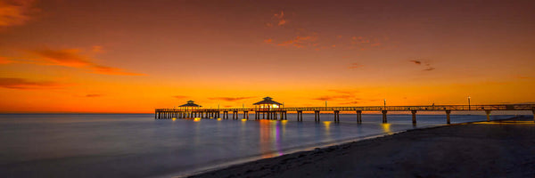 Fort Myers pier sunset Florida panorama